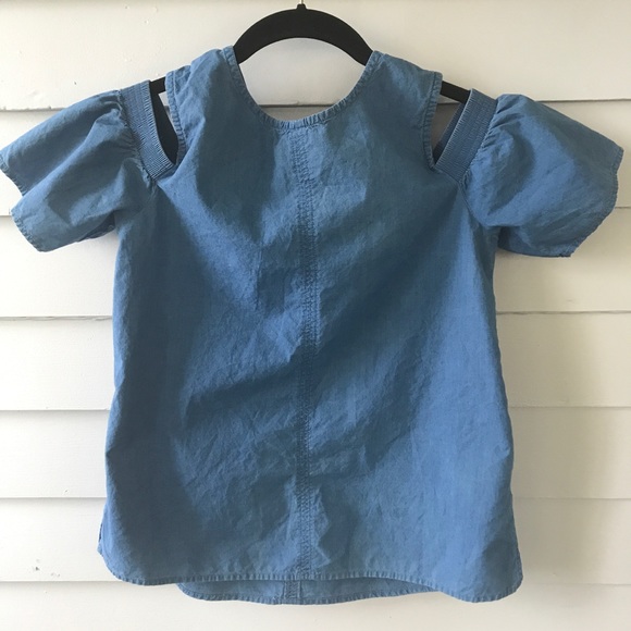 Hudson Kids Maya chambray cold shoulder top XL - Picture 2 of 8